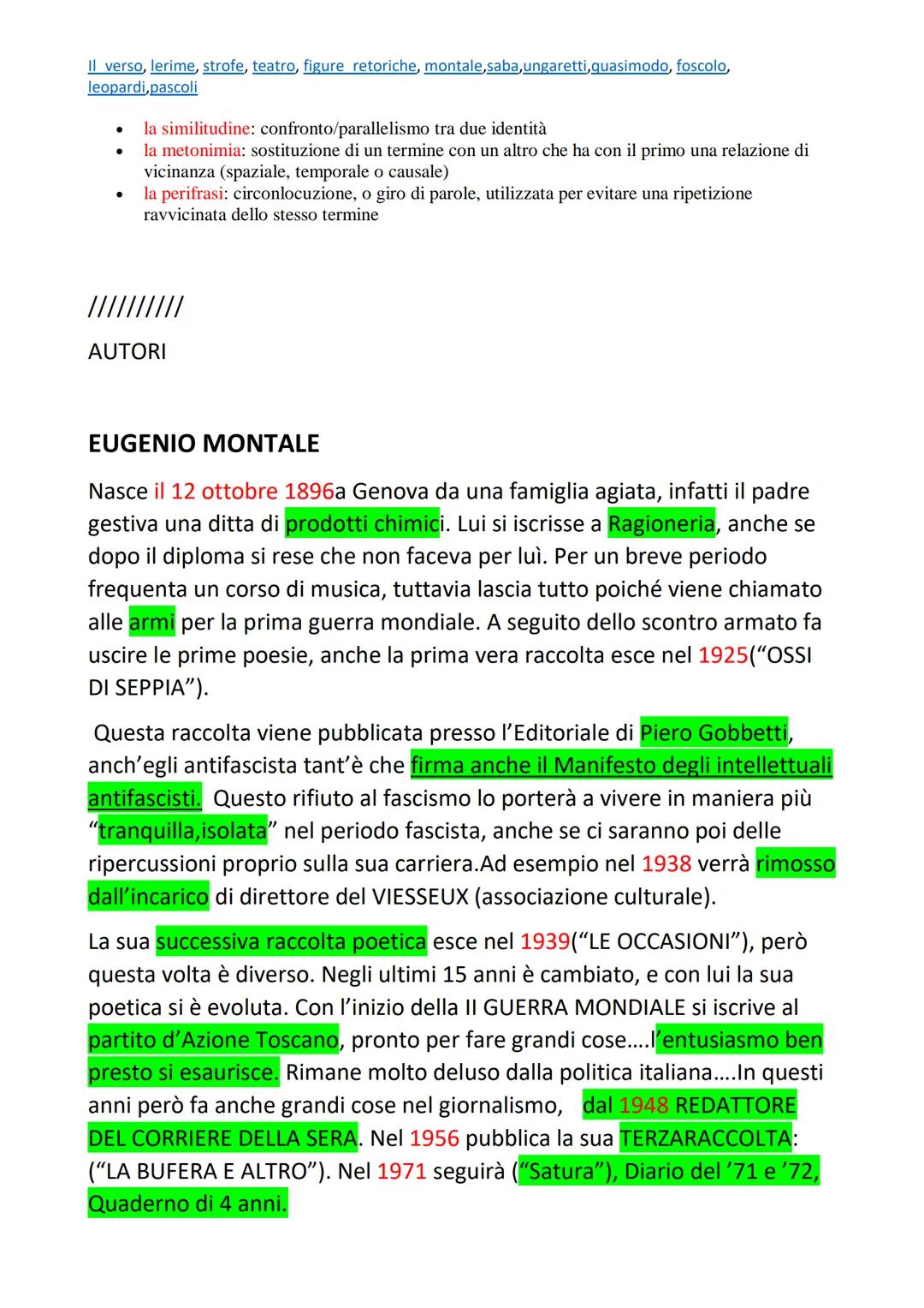 Il verso, lerime, strofe, teatro, figure retoriche, montale,saba,ungaretti,quasimodo, foscolo,
leopardi,pascoli
L Il calligramma è un testo 
