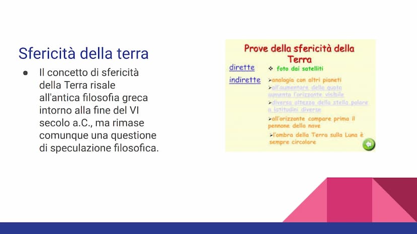 La Terra La Terra
La terra è una sfera schiacciata ai poli,(perchè ha
delle irregolarità superficiali, questa deformazione
è stata causata n