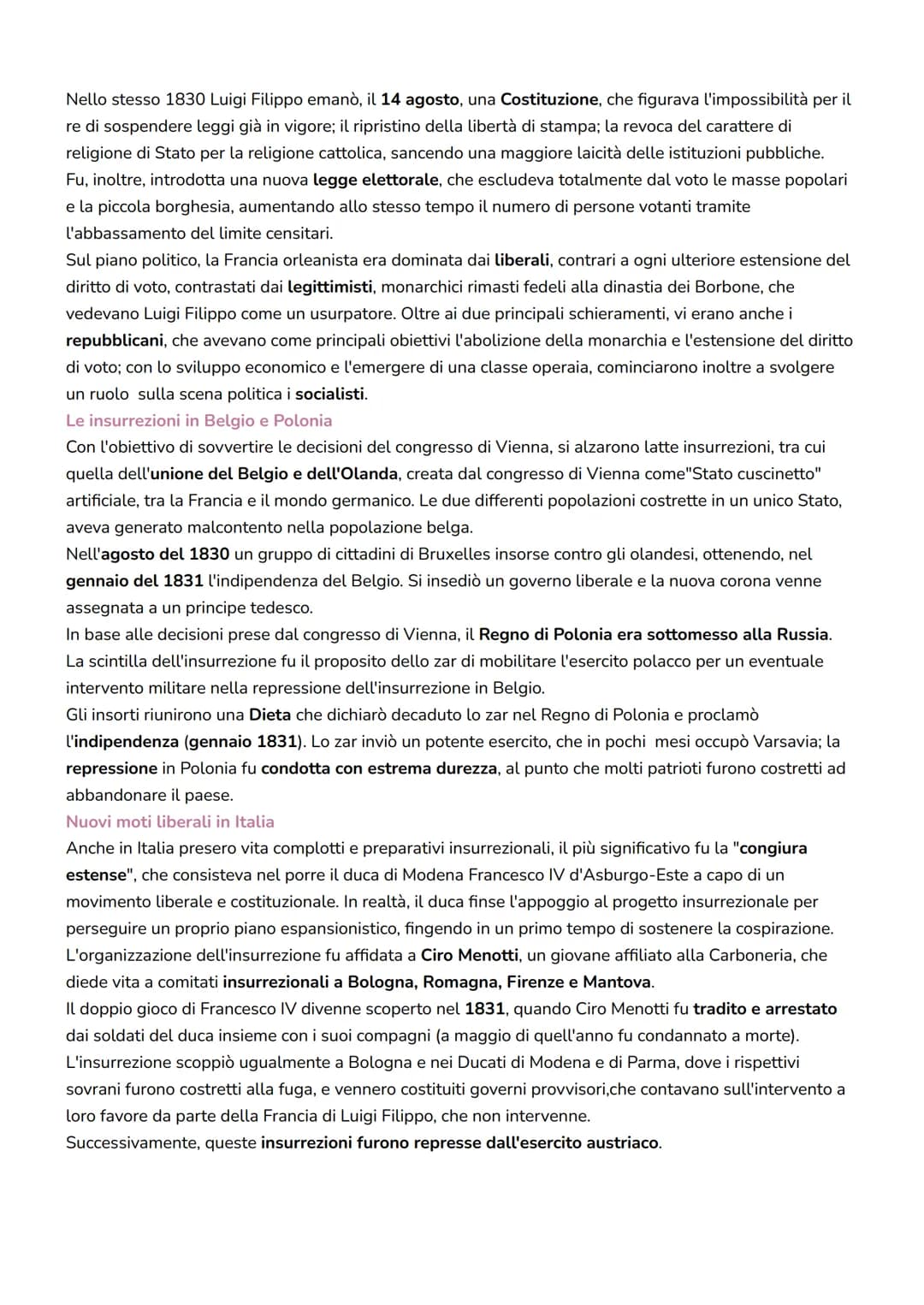 La Restaurazione e i moti rivoluzionari
Il congresso di Vienna
Dopo la sconfitta di Napoleone, i rappresentanti delle potenze europee, che a