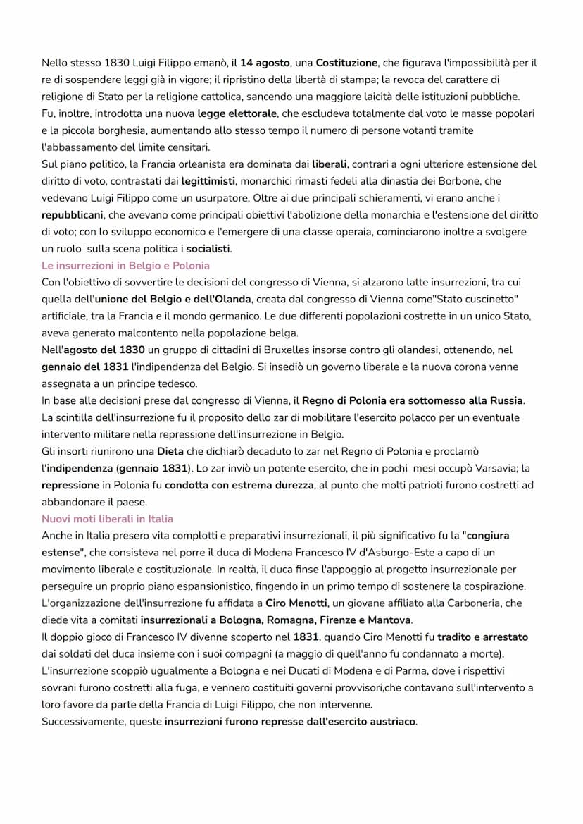 La Restaurazione e i moti rivoluzionari
Il congresso di Vienna
Dopo la sconfitta di Napoleone, i rappresentanti delle potenze europee, che a