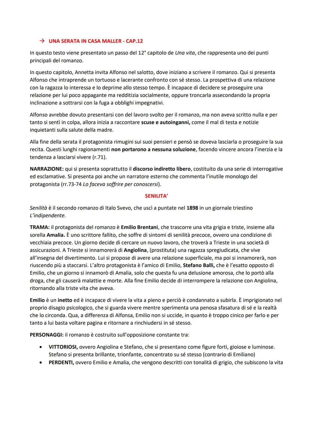 Italo Svevo è un autore decadente, che però a differenza degli altri letterati, ebbe una formazione
prevalentemente commerciale e da solo si
