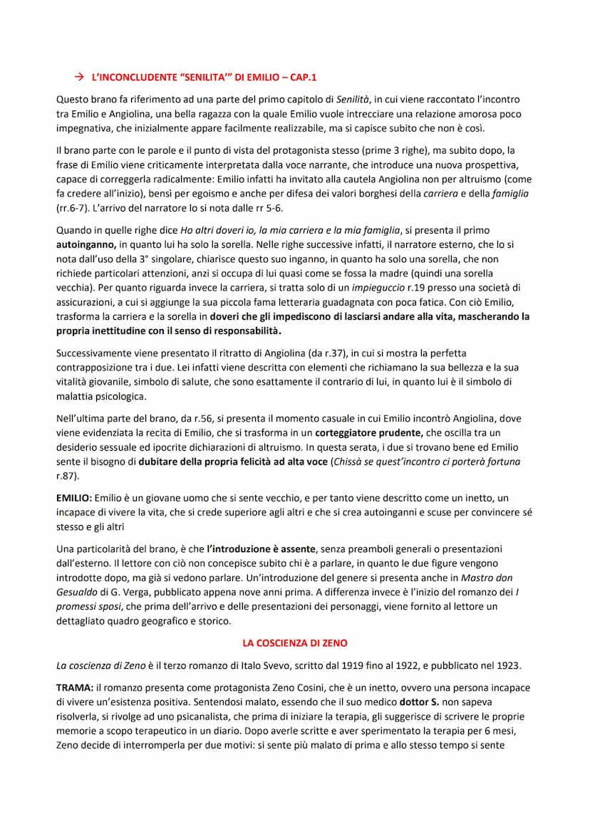 Italo Svevo è un autore decadente, che però a differenza degli altri letterati, ebbe una formazione
prevalentemente commerciale e da solo si