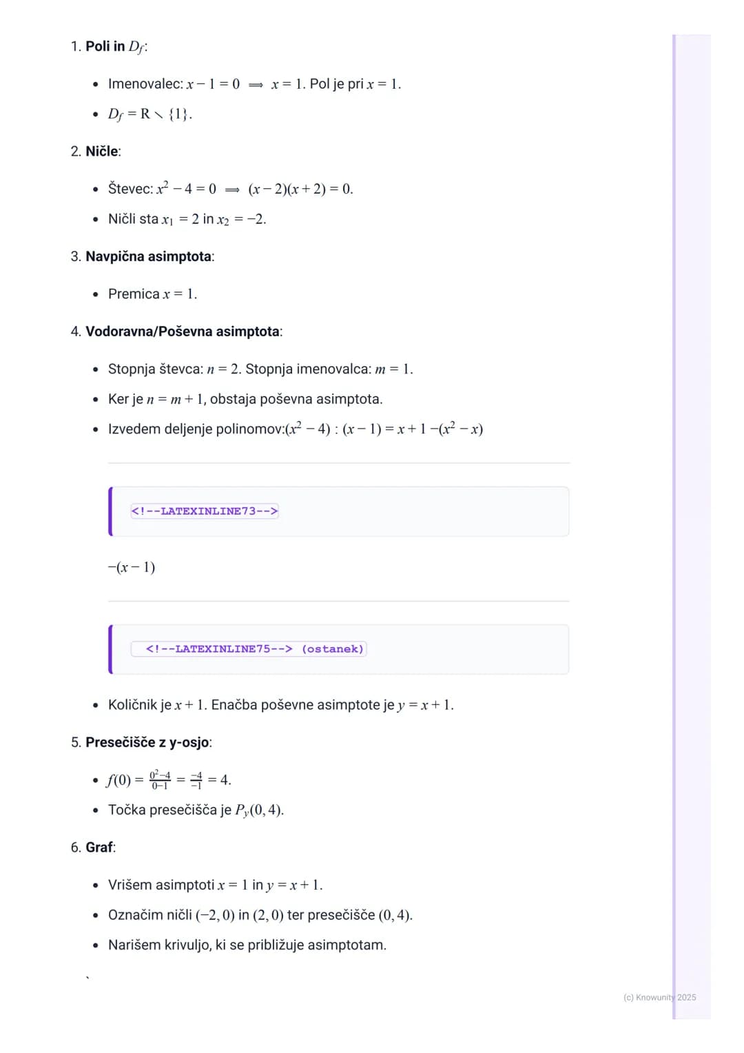 # Racionalne funkcije

Uvod v racionalne funkcije

Racionalna funkcija je funkcija, ki je določena kot kvocient dveh polinomov.
Splošna obli