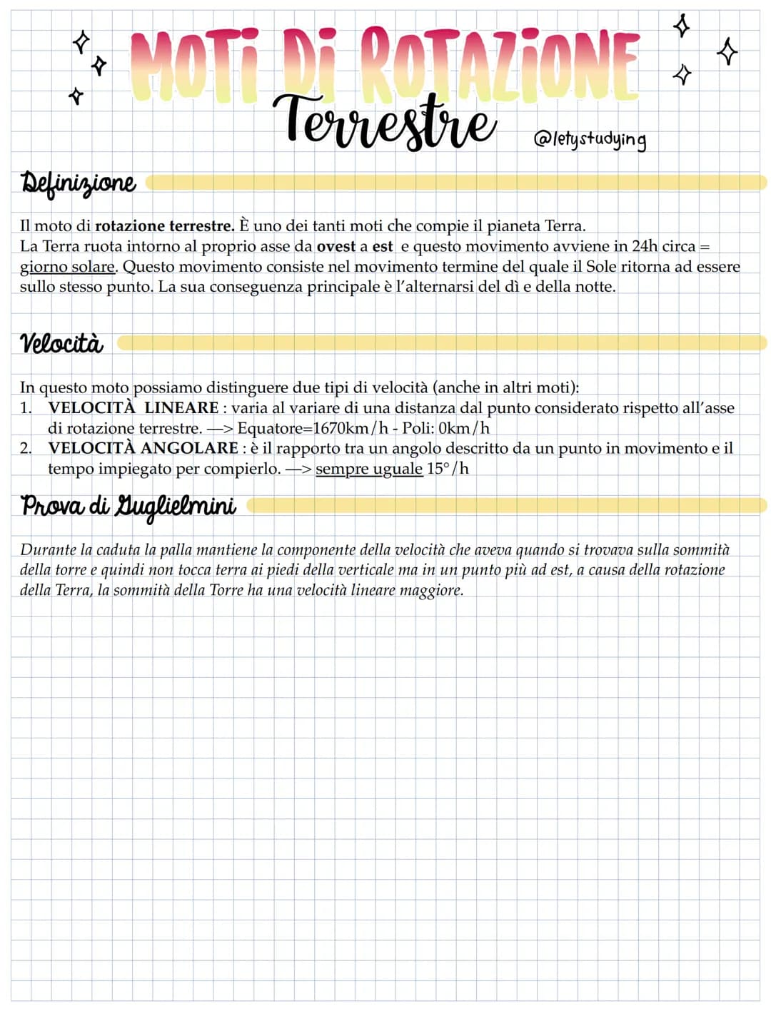 +
MOTI DI ROTAZIONE
Terrestre
@lety studying
4
☆
Definizione
Il moto di rotazione terrestre. È uno dei tanti moti che compie il pianeta Terr