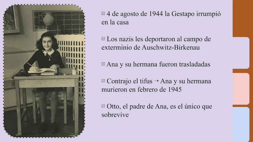 Annelies
Marie
Frank Fue una joven judía alemana
Símbolo de la Shoah para su diario
recibió como regalo un diario
Vivió gran parte de su vid