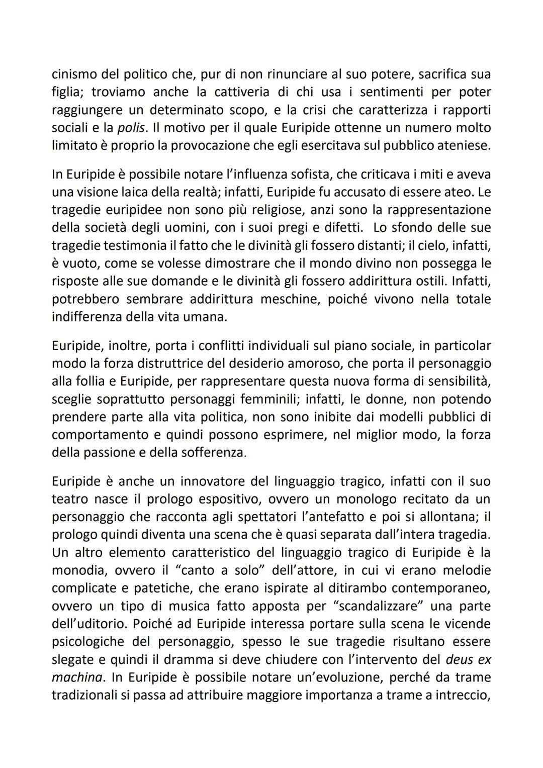 # EURIPIDE

VITA

Euripide nacque a Salamina circa nel 480 a.C. in una famiglia alquanto
agiata, infatti ricevette un'educazione di alto liv
