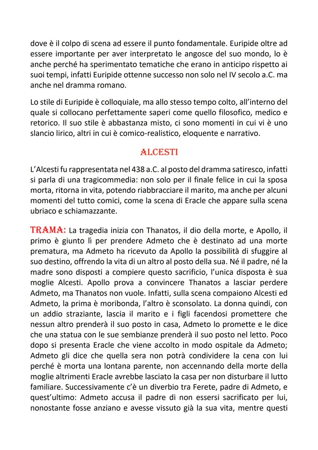 # EURIPIDE

VITA

Euripide nacque a Salamina circa nel 480 a.C. in una famiglia alquanto
agiata, infatti ricevette un'educazione di alto liv
