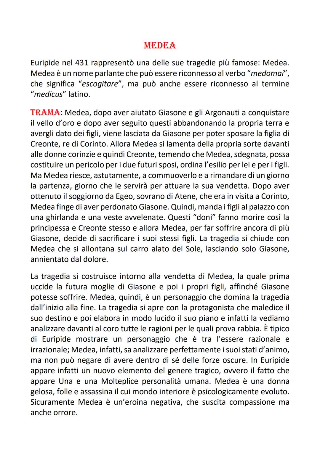 # EURIPIDE

VITA

Euripide nacque a Salamina circa nel 480 a.C. in una famiglia alquanto
agiata, infatti ricevette un'educazione di alto liv