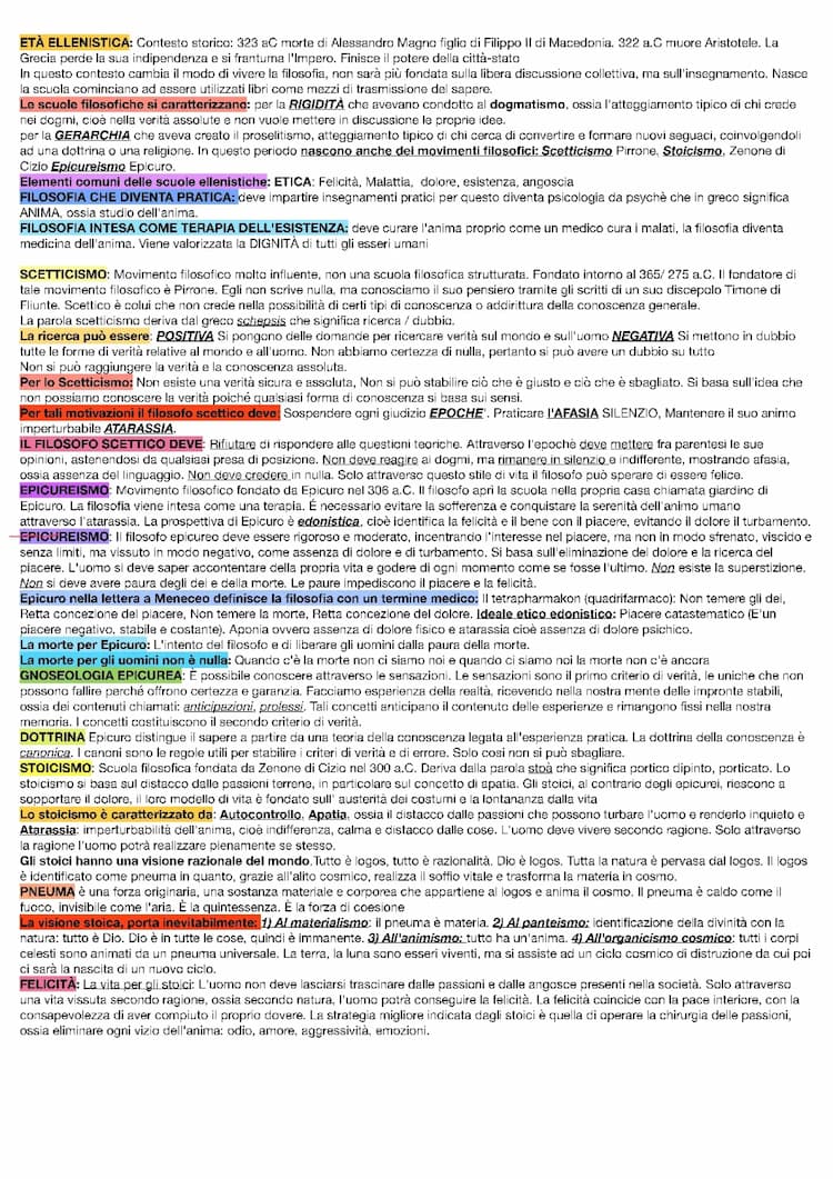 Know FILOSOFIA: La filosofia ellenistica: scetticismo, epicureismo, stoicismo thumbnail