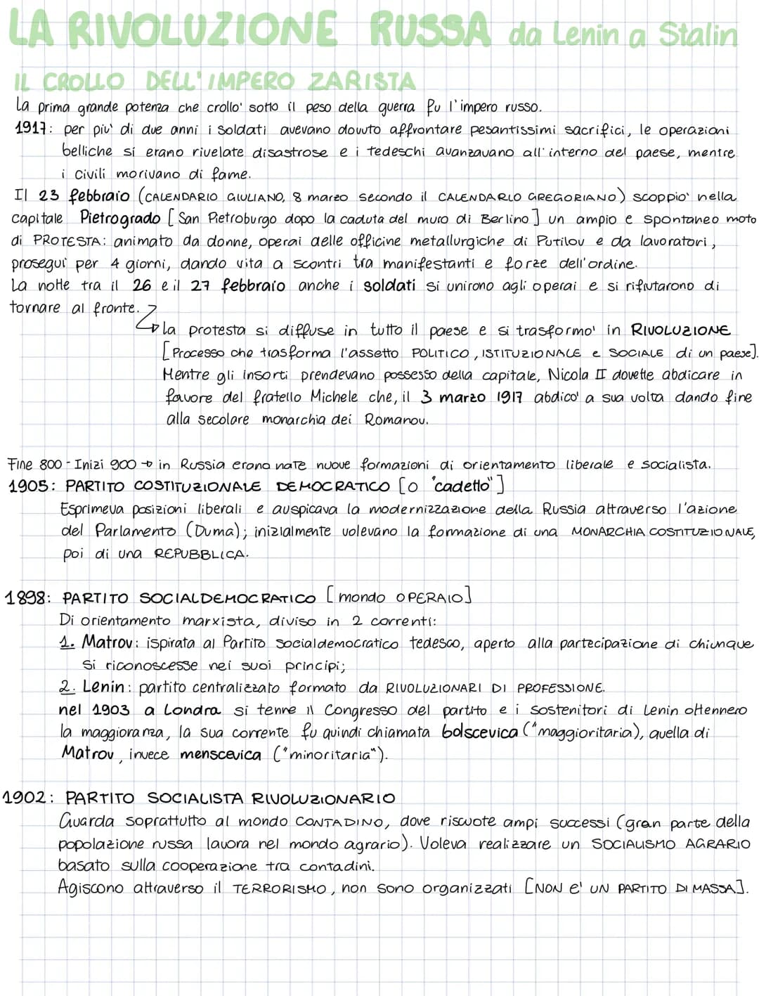 LA RIVOLUZIONE RUSSA da Lenin a Stalin
IL CROLLO DELL'IMPERO ZARISTA
la prima grande potenza che crollo sotto il peso della guerra fu l'impe
