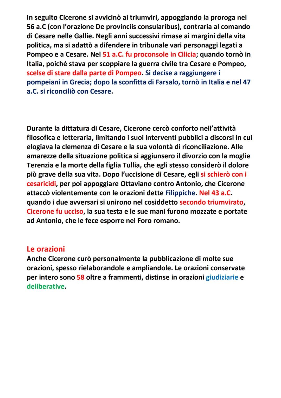 # Cicerone

Vita

Marco Tullio Cicerone nacque nel 106 a.C. ad Arpino da una famiglia di
possidenti terrieri all'ordine equestre, famiglia n