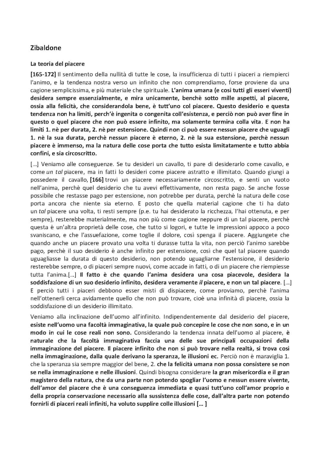 La Teoria del Piacere di Leopardi Testo PDF e Riassunto per la Scuola