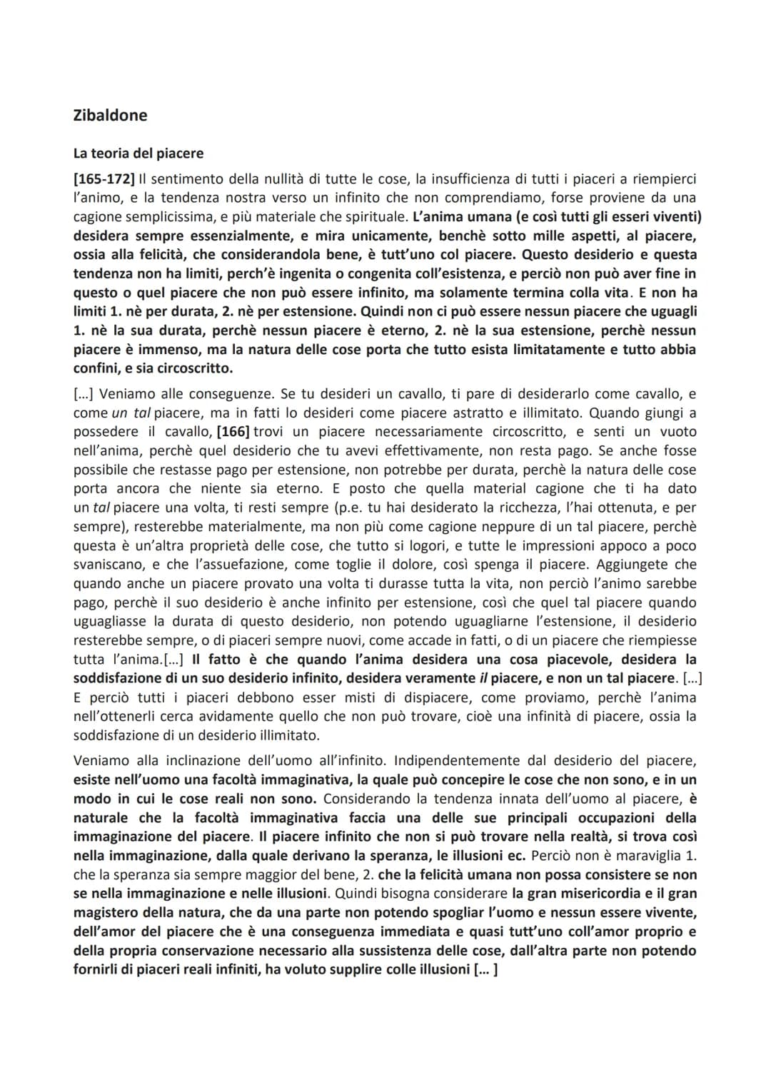 Zibaldone
La teoria del piacere
[165-172] Il sentimento della nullità di tutte le cose, la insufficienza di tutti i piaceri a riempierci
l'a