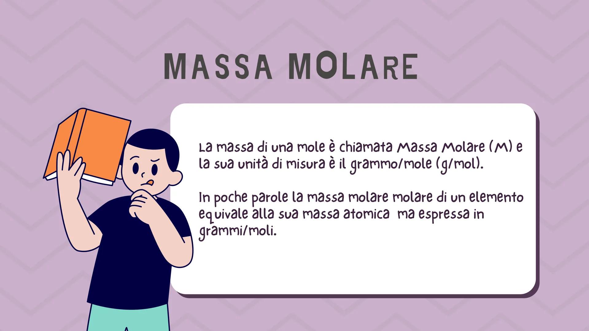 # LA QUANTITÀ DI
SOSTANZA IN MOLI

DENISA C. # LA MASSA
# ATOMICA

la massa atomica di un atomo non è misurabile direttamente,
ma solo per c