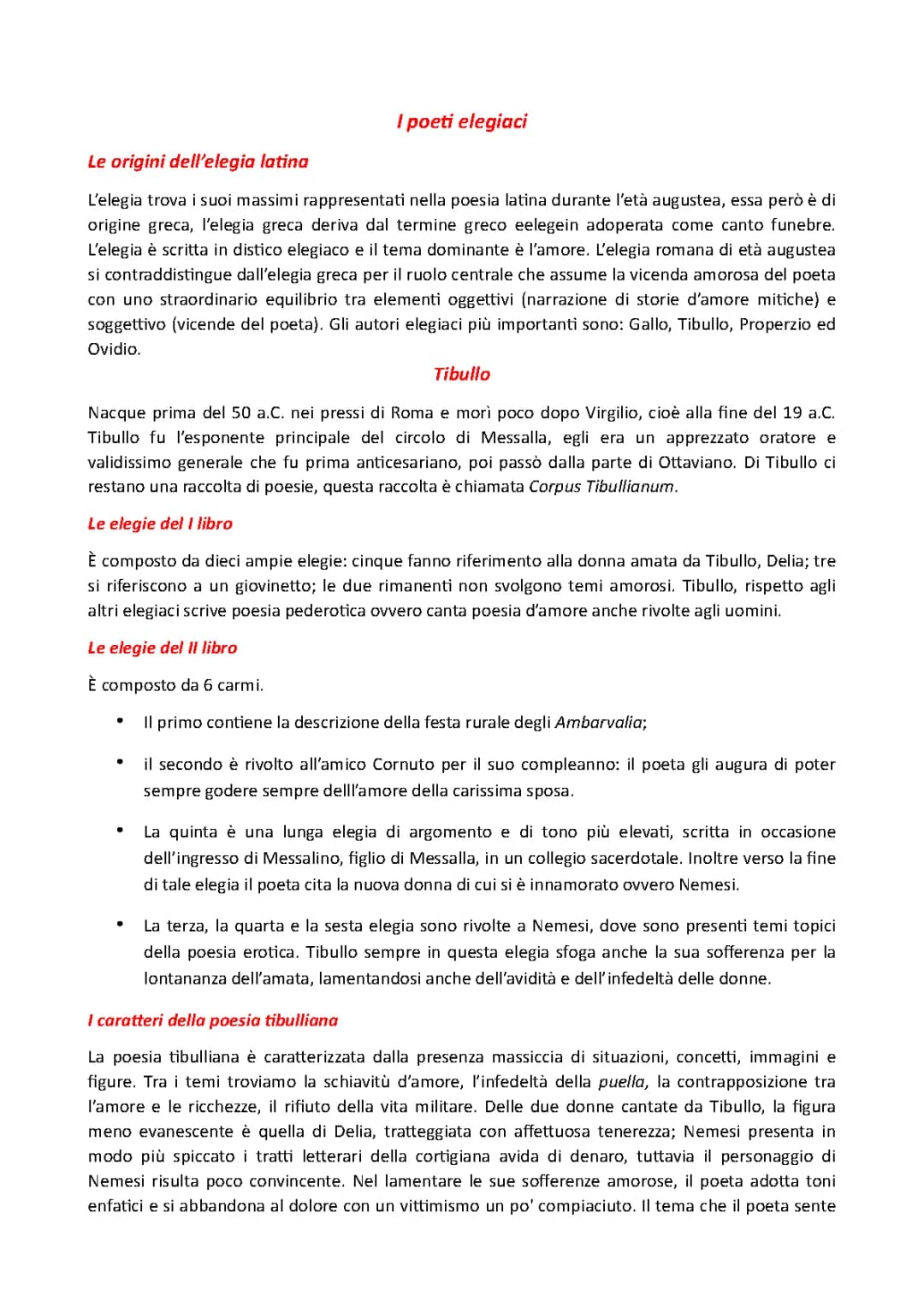 Tibullo e Properzio PDF: Poesie d'Amore e Differenze