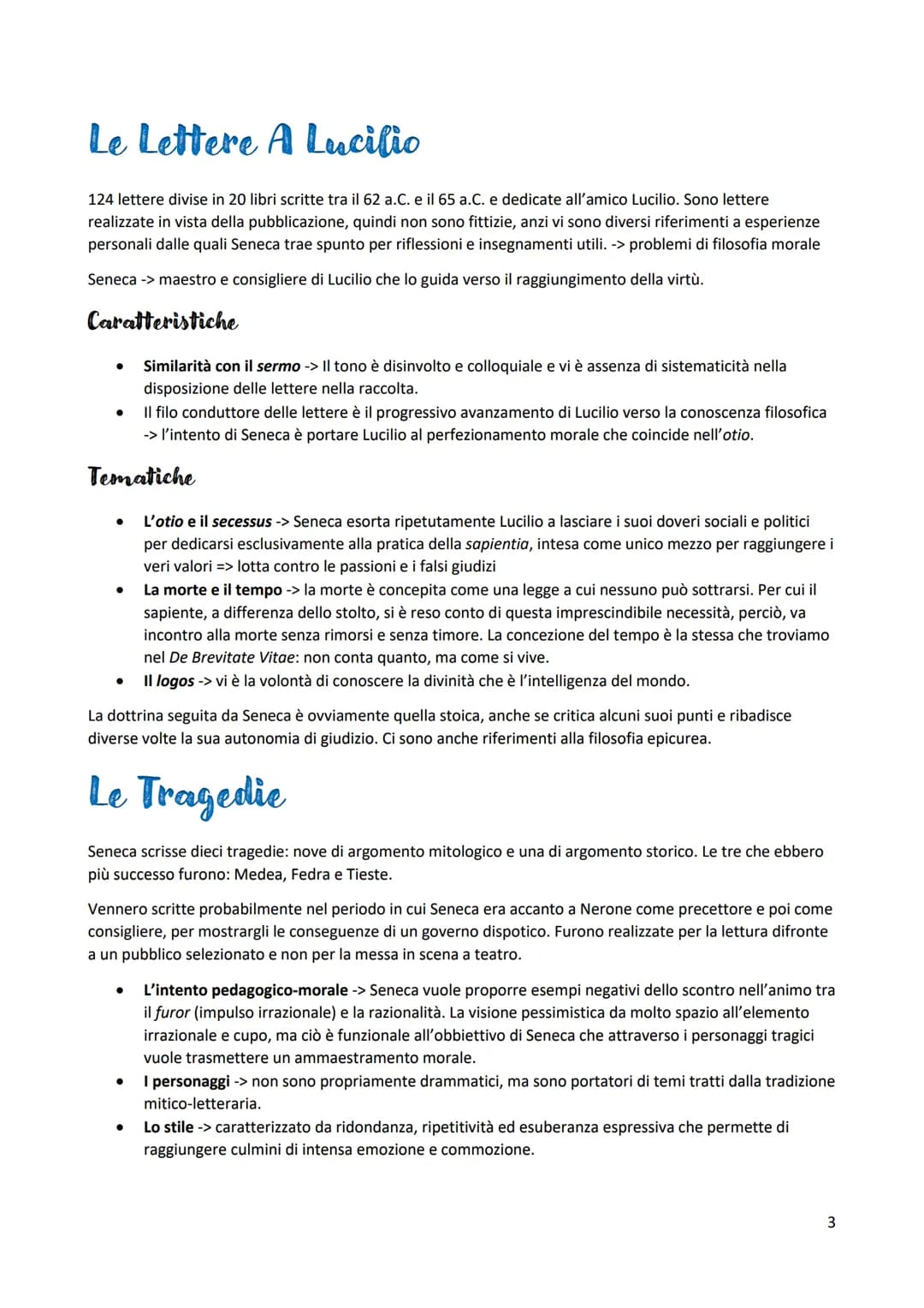 La Vita
●
●
●
●
●
I Dialogi
Sono dieci opere di argomento filosofico, tra cui sono comprese tre consolatio. Non si tratta di dialoghi
come q