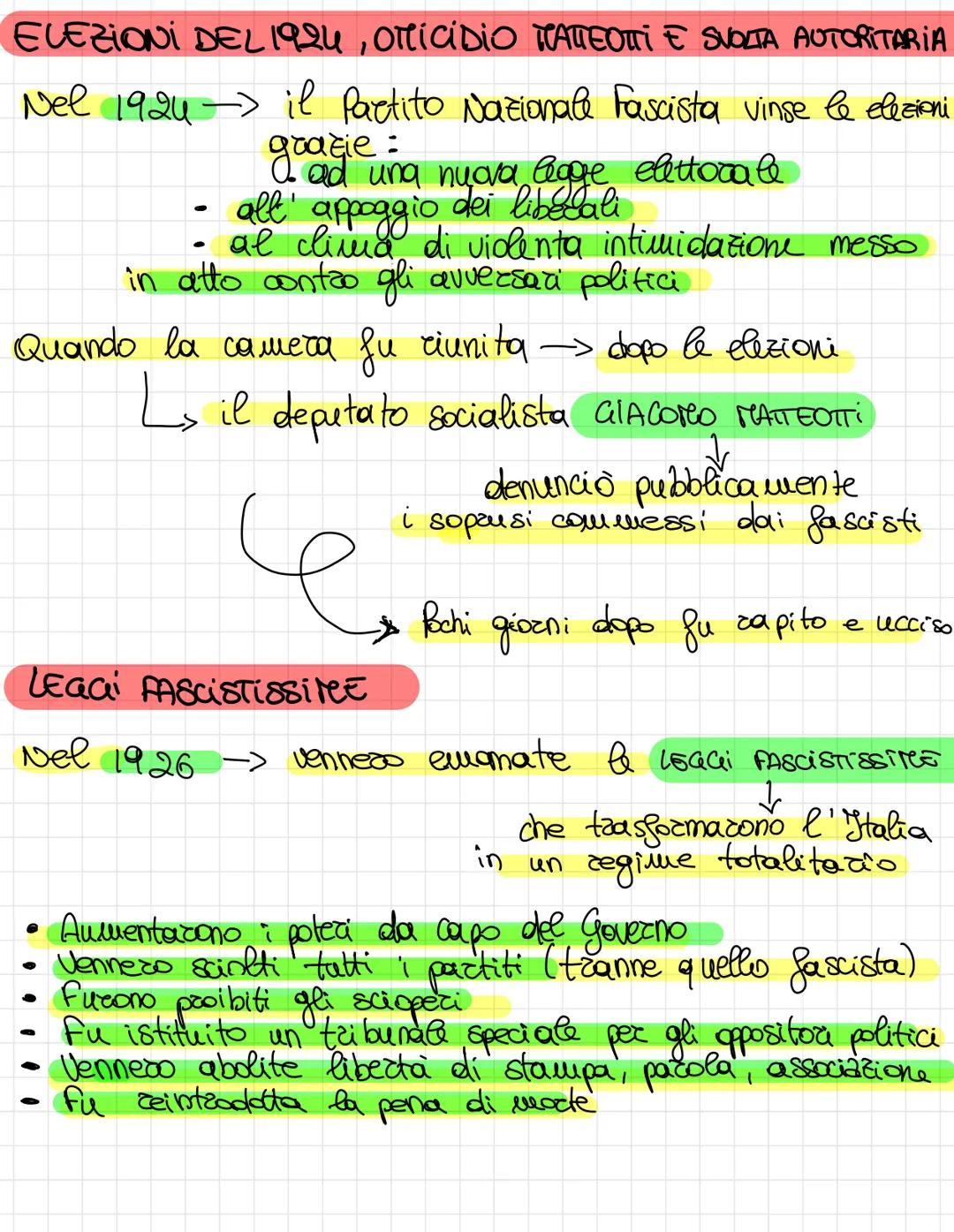 # L'avvento del fascismo

Dopo la fine della 1° Guerra mondiale, l'Italia
dovette affrontare anni segnati da:

- instabilita politica
- cris
