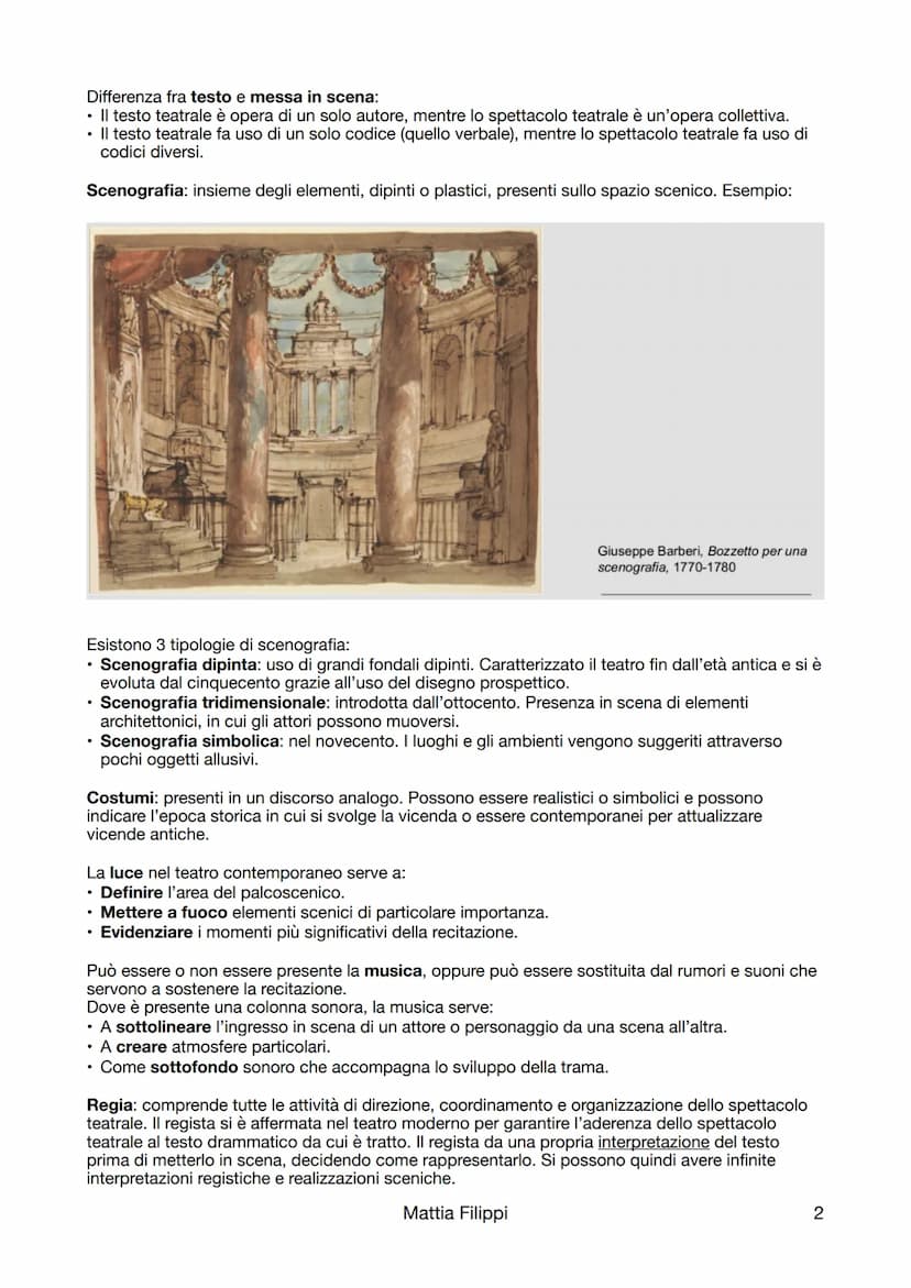Appunti Testo Teatrale
Il teatro è/può indicare:
• L'edificio dove avviene la rappresentazione
• Il singolo spettacolo teatrale
• L'attività