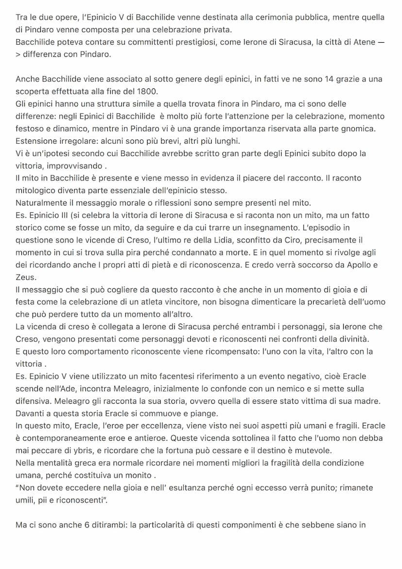 Greco Lirica corale
La lirica corale è una tipologia di poesia cantata da un coro e la particolarità di tale genere è il
fatto che rappresen