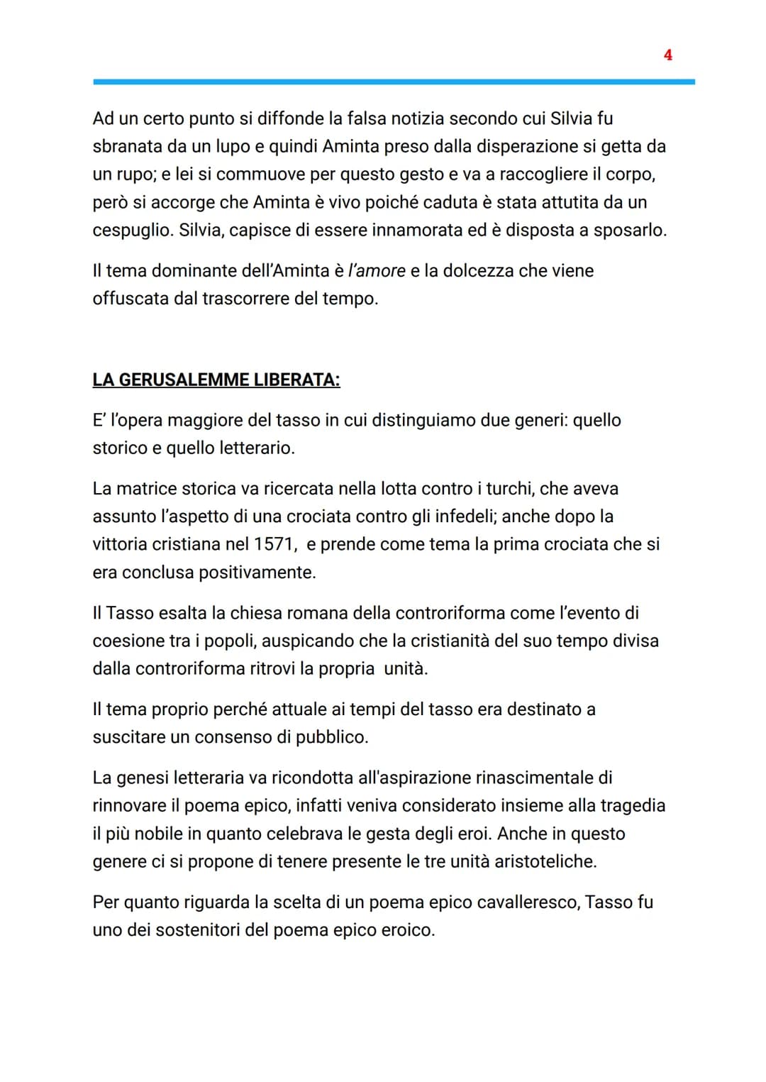 =
Torquato Tasso
Siamo nel 16esimo secolo; Torquato Tasso è il più significativo
esponente della cultura italiana della seconda metà del '50