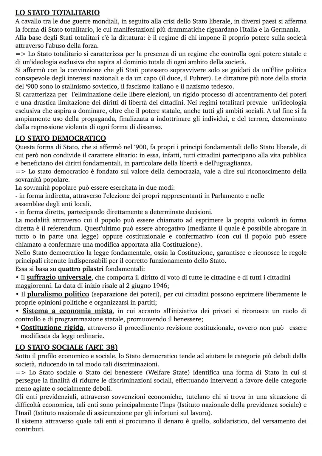 # LE FORME DI STATO

Con l'espressione forma di Stato si fa riferimento all'insieme delle norme che regolano i rapporti tra gli
organi che d