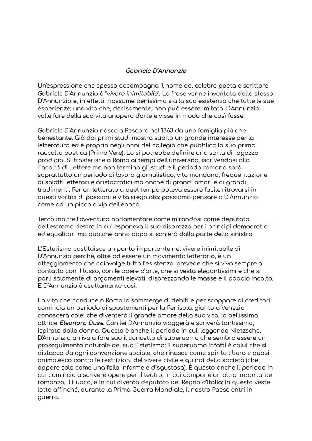 
<p>Il movimento del Decadentismo ha origine in Francia, alla fine dell'Ottocento, ma presto si diffonde all'interno di movimenti culturali 