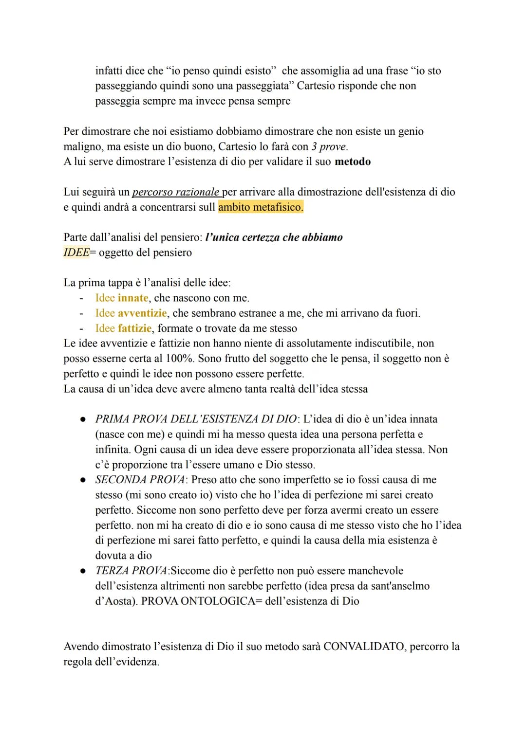→Cartesio
Cartesio rappresenta il passaggio all'età moderna (dal rinascimento all'età moderna) e
soprattutto rappresenta il protagonista in 