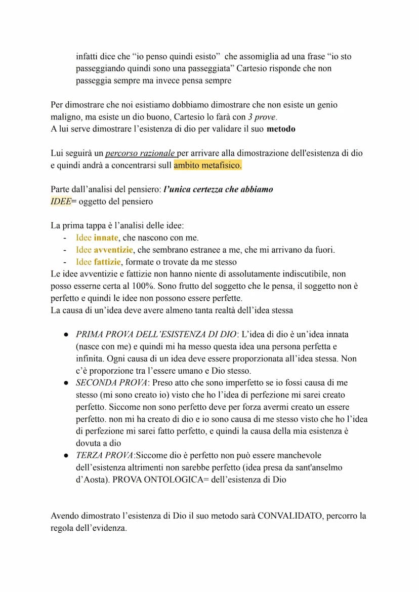 →Cartesio
Cartesio rappresenta il passaggio all'età moderna (dal rinascimento all'età moderna) e
soprattutto rappresenta il protagonista in 
