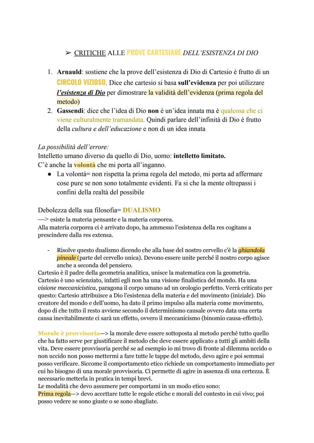 →Cartesio
Cartesio rappresenta il passaggio all'età moderna (dal rinascimento all'età moderna) e
soprattutto rappresenta il protagonista in 