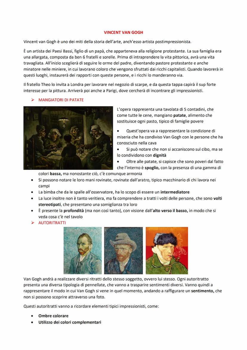 POSTIMPRESSIONISMO
Il postimpressionismo è un termine ad ampio raggio, dove collochiamo tutti gli artisti che si manifestano
subito dopo l'i