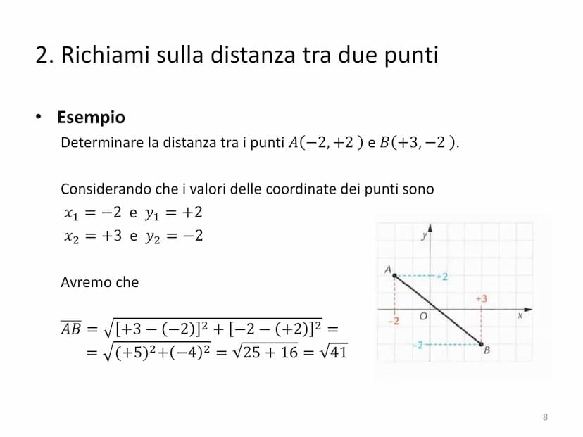 Piano cartesiano e Retta
1 Piano cartesiano e Retta
●
●
●
●
●
●
1. Richiami sul piano cartesiano
2. Richiami sulla distanza tra due punti
3.