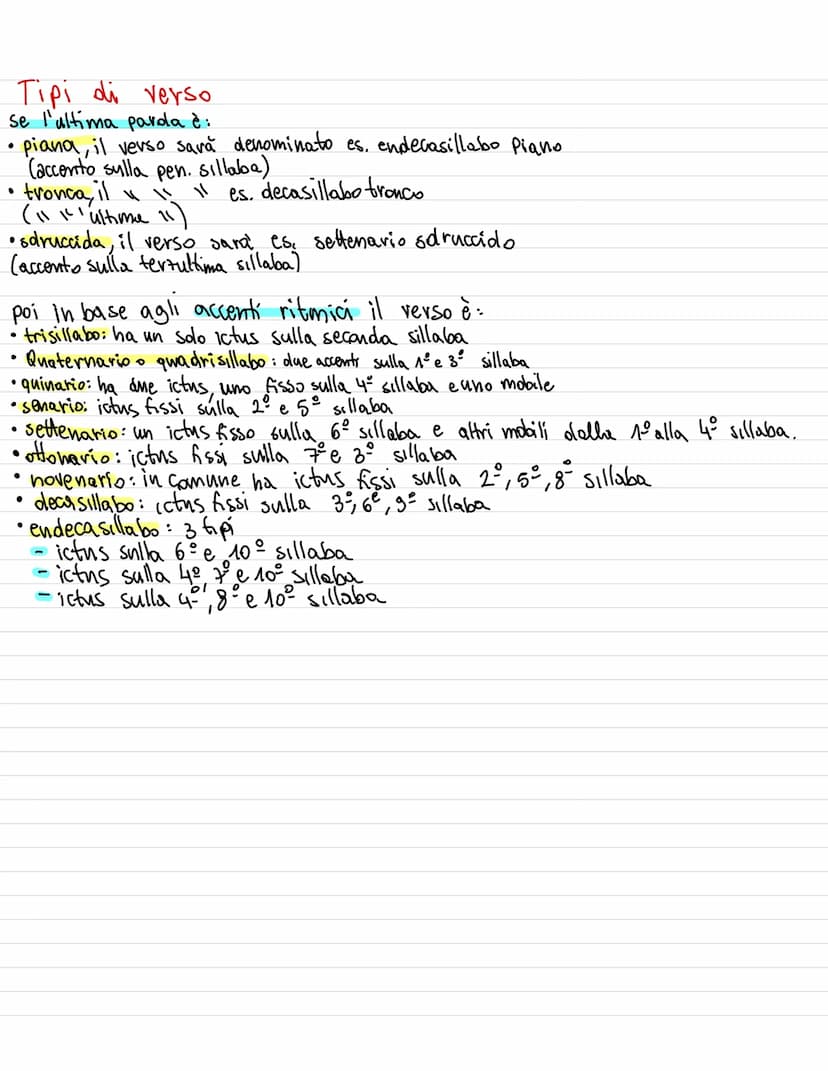 <h2 id="strutturadiuntestopoetico">Struttura di un testo poetico</h2>
<p>Un testo poetico è costituito da VERSI, che sono le righe che forma
