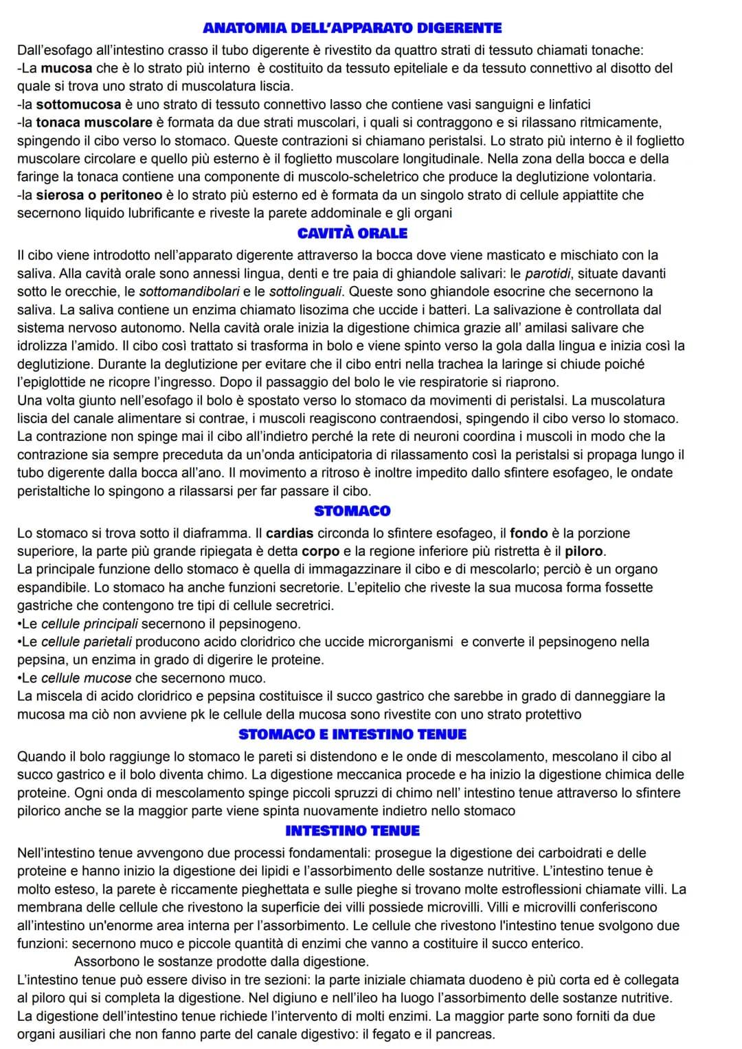APPARATO DIGERENTE
Grazie all'apparato digerente, gli alimenti vengono trasformati nei nutrienti di cui il nostro organismo ha
bisogno, in u