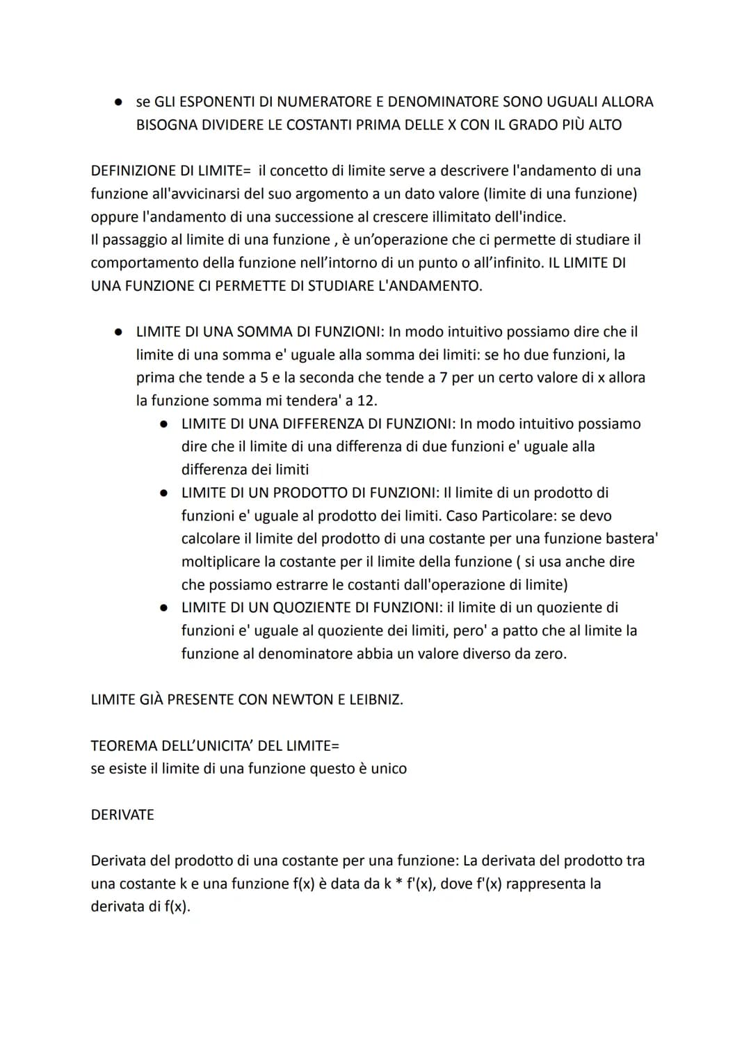 MATEMATICA FORMULE E REGOLE
Modulo 1: Funzione, dominio, codominio, funzioni notevoli
Modulo 2: rapporto incrementale e di derivata, studio 