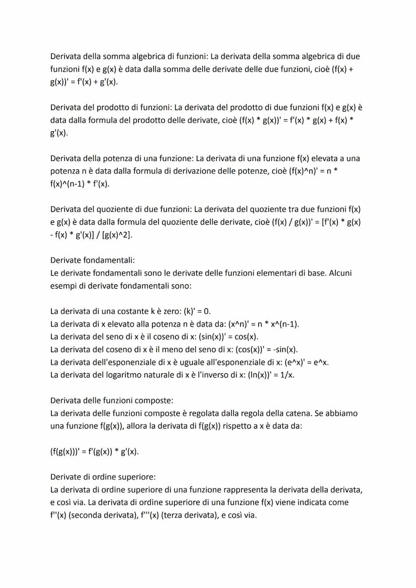 MATEMATICA FORMULE E REGOLE
Modulo 1: Funzione, dominio, codominio, funzioni notevoli
Modulo 2: rapporto incrementale e di derivata, studio 