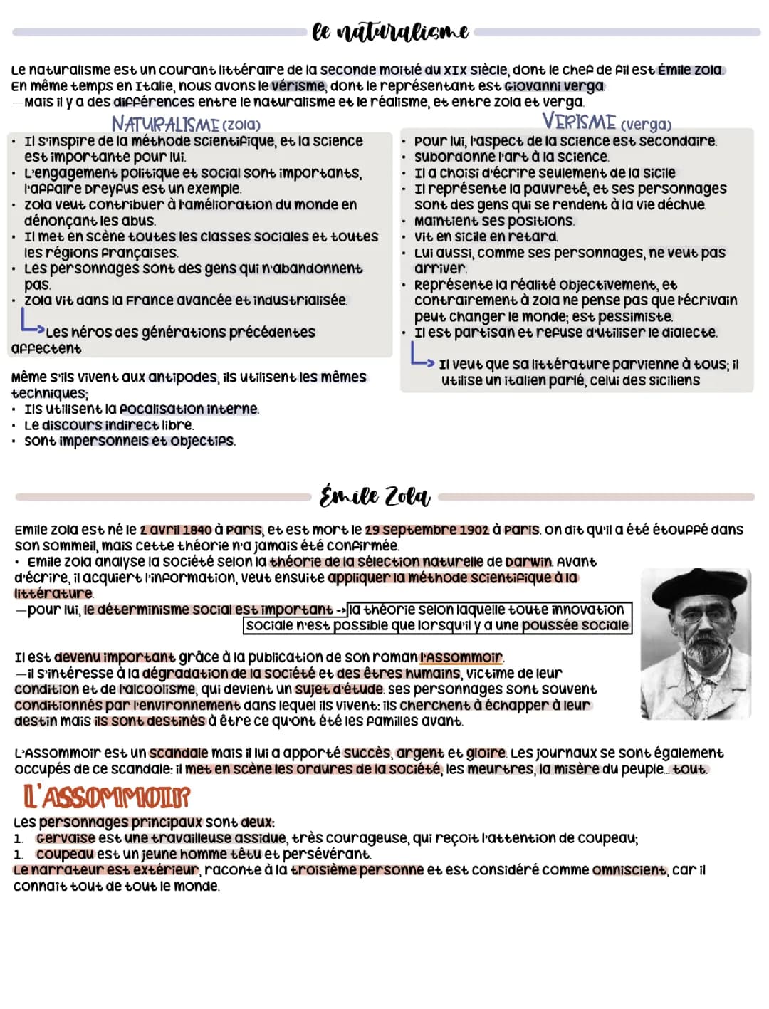 Naturalismo et Verismo : Découvrir les Différences avec Émile Zola