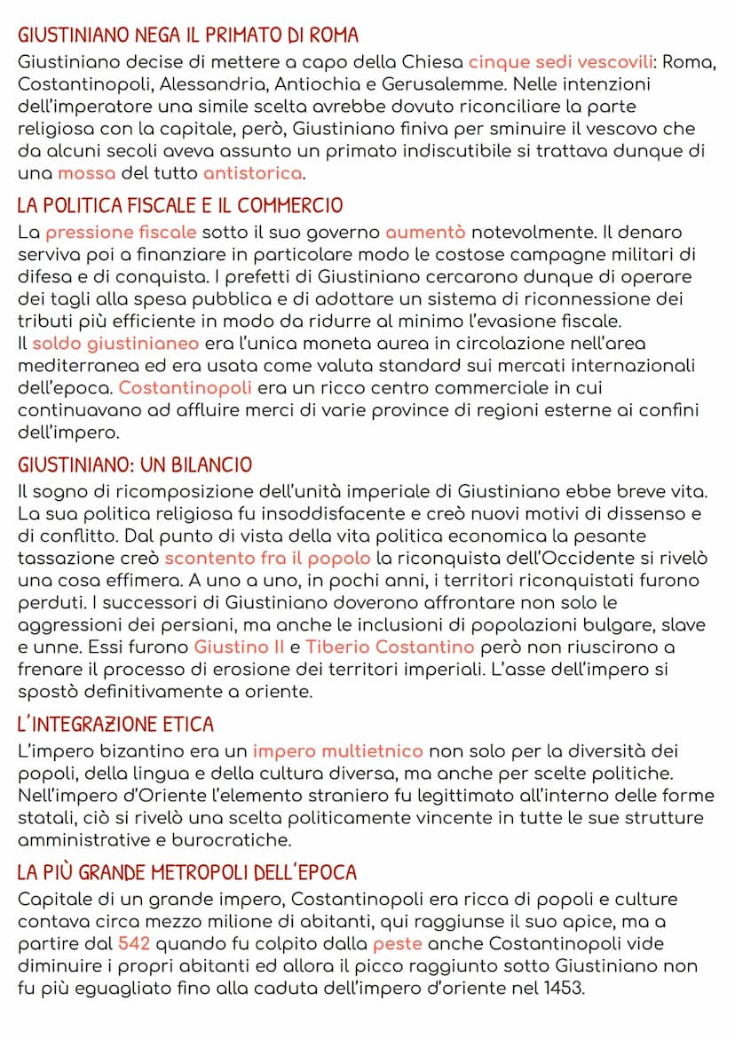 Giustiniano
LA STABILITÀ DELL'ORIENTE
L'impero d'oriente sopravvive perché:
aveva una buona organizzazione statale;
► aveva le risorse finan