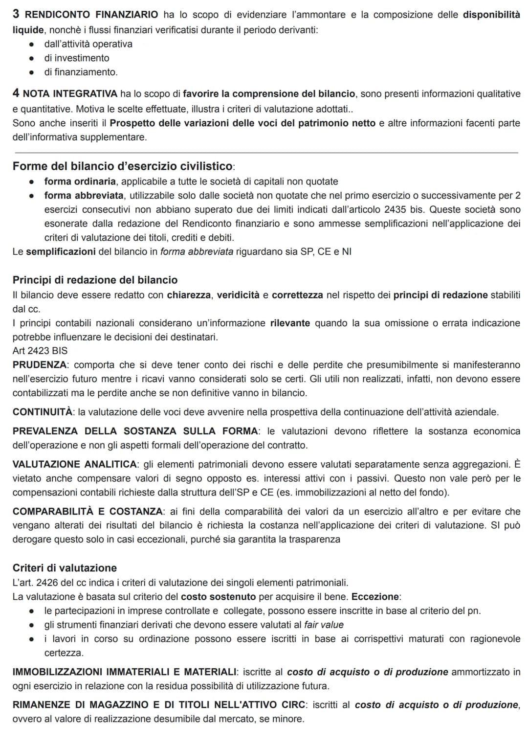 IL BILANCIO D'ESERCIZIO
Bilancio d'esercizio → stato patrimoniale, conto economico, nota integrativa, rendiconto finanziario.
Viene redatto 