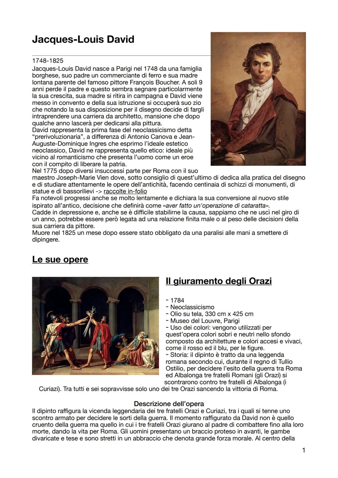 Jacques-Louis David: Vita e Celebri Opere