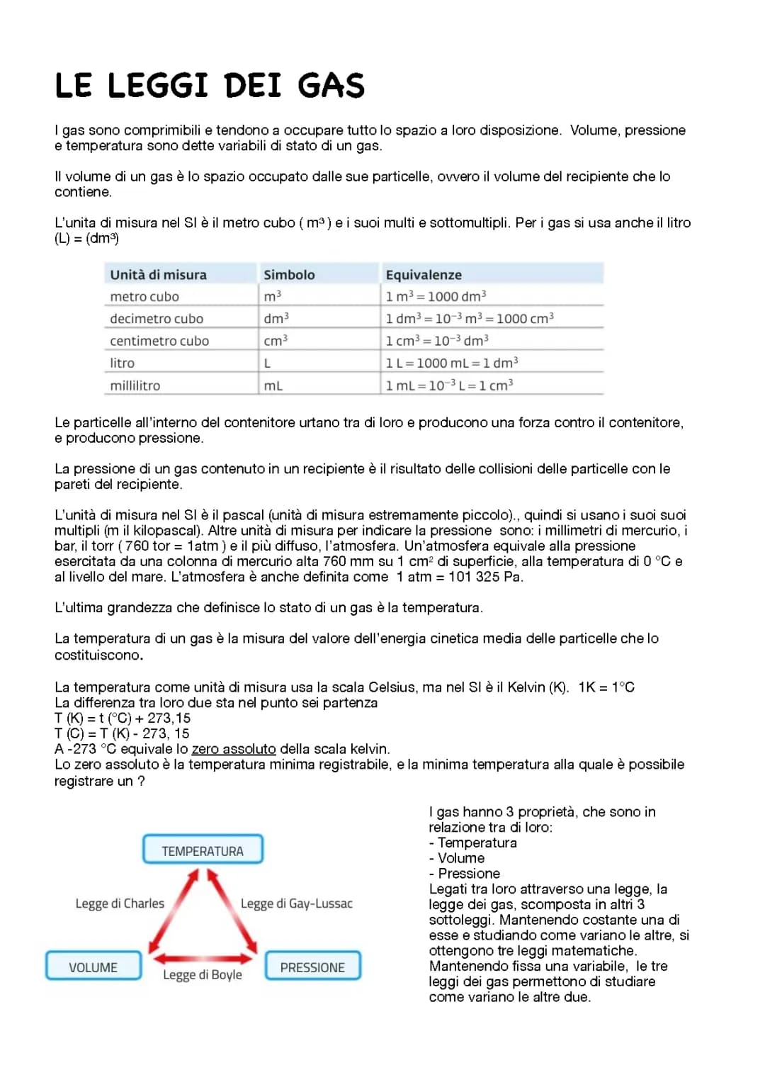 leggi dei gas perfetti 