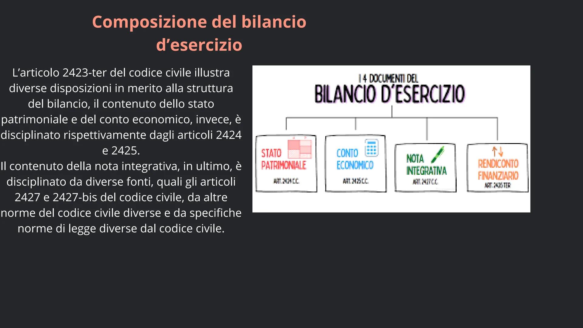 BILANCIO D'ESERCIZIO è un insieme di documenti
contabili che ogni azienda deve
redigere periodicamente alla
fine di ogni esercizio
amministr