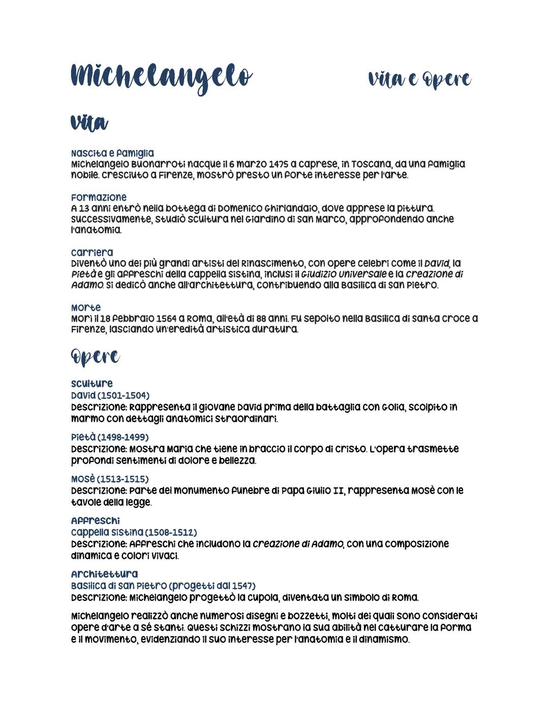 Michelangelo Buonarroti: Genio del Rinascimento