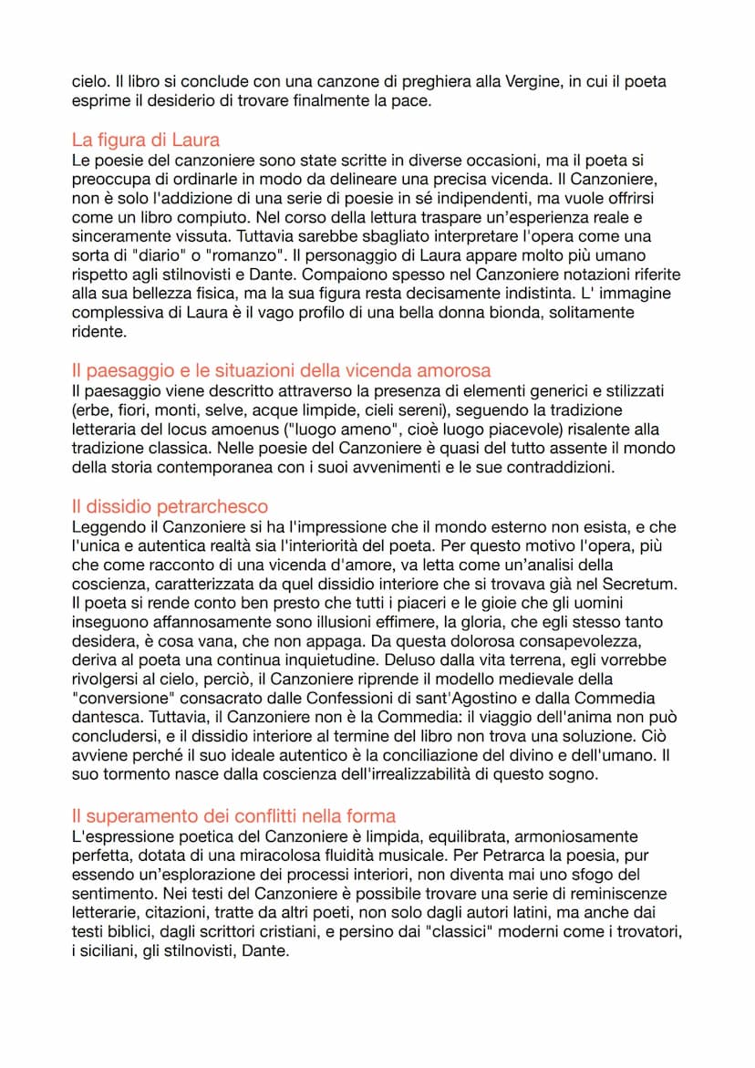 Canzoniere
Il canzoniere Petrarca e il volgare
Petrarca credeva che la sua fama derivasse dalle opere latine, non dal suo
capolavoro. Egli r