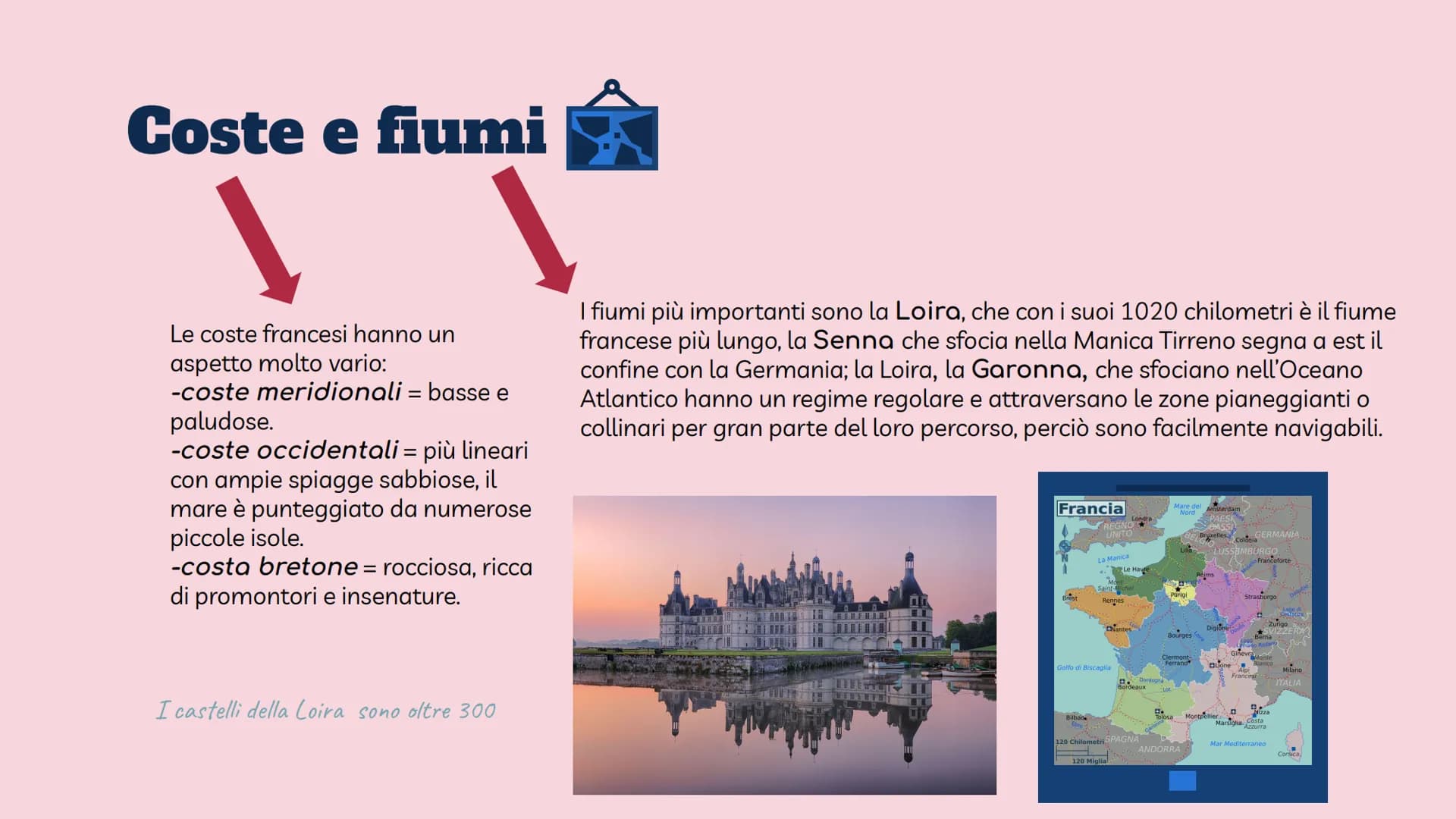 Territorio e
ambiente della
Francia Aspetto fisico della Francia |
Parigi
Superficie
Popolazione 64.812.052 ab.
Moneta
Capitale
543.940 km²

