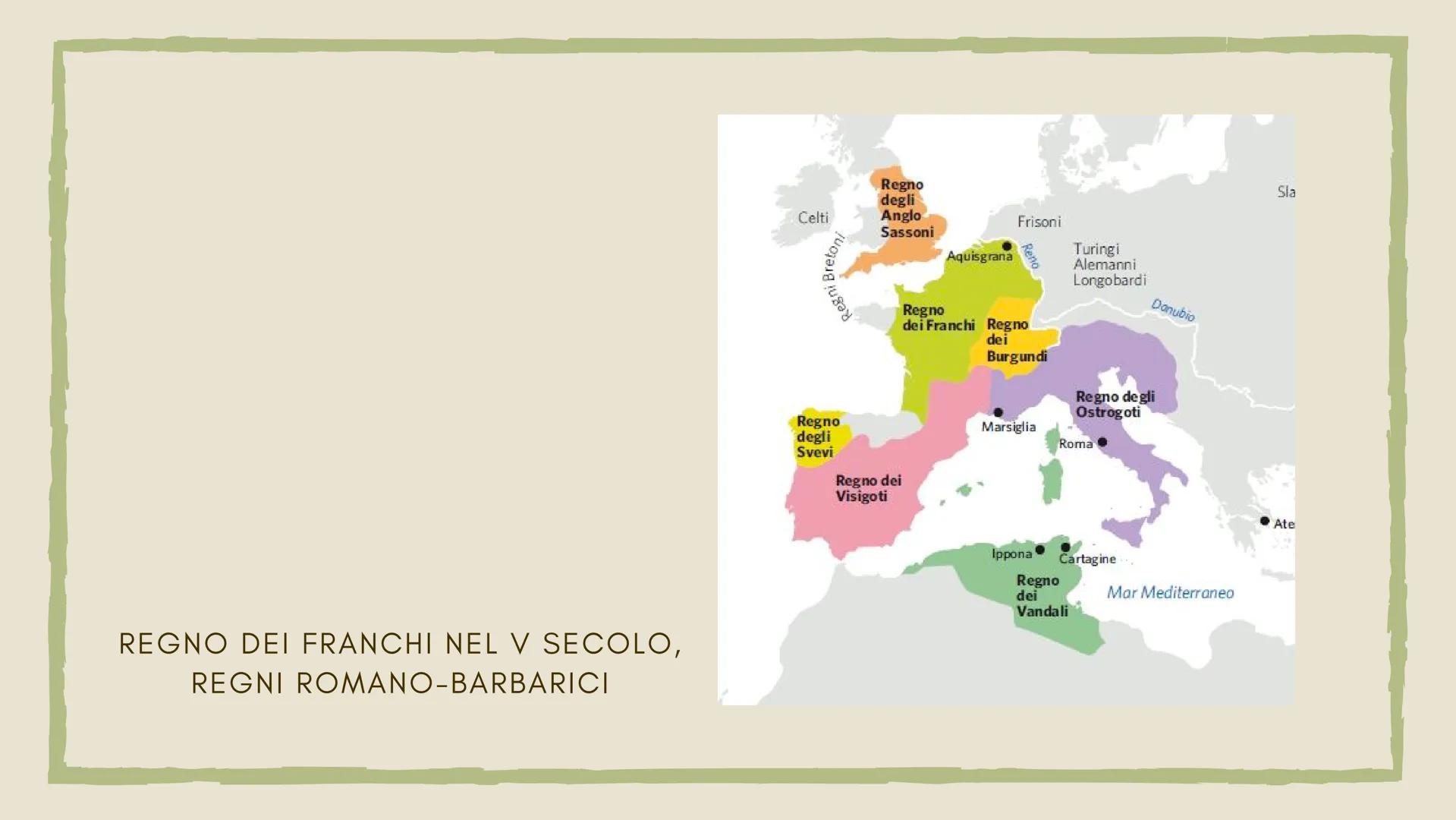 # CAPITOLO VI

# Carlo Magno

Re e padre dell'Europa # Una dinastia illegittima

MEROVINGI, I RE FANNULLONI

V SECOLO

CLODOVEO
496, CONVERS