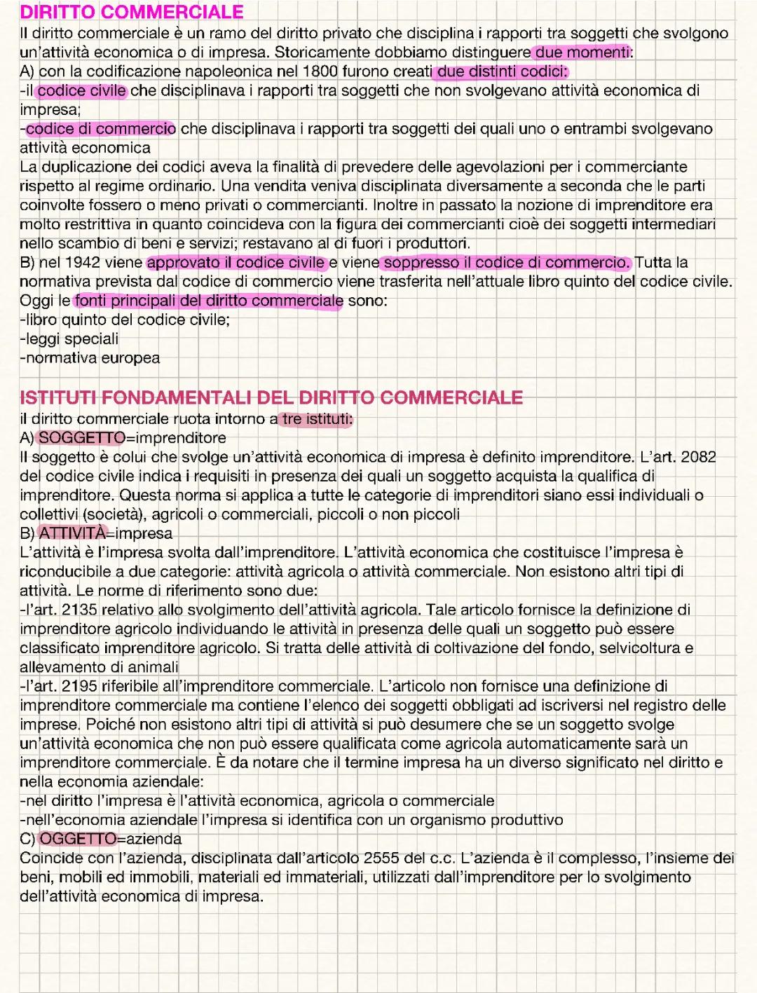 diritto commerciale 