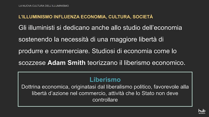 GR
La nuova cultura dell'Illuminismo
hub
SCUOLA LA NUOVA CULTURA DELL'ILLUMINISMO
IL "SECOLO DEI LUMI"
Nel Settecento si inizia ad applicare