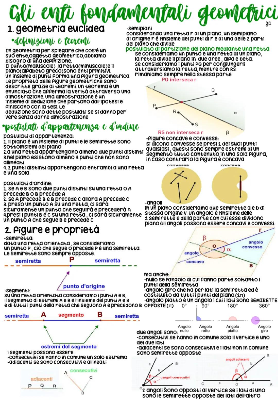 Postulati di Euclide e Geometria: Retta e Semiretta per la Scuola Media