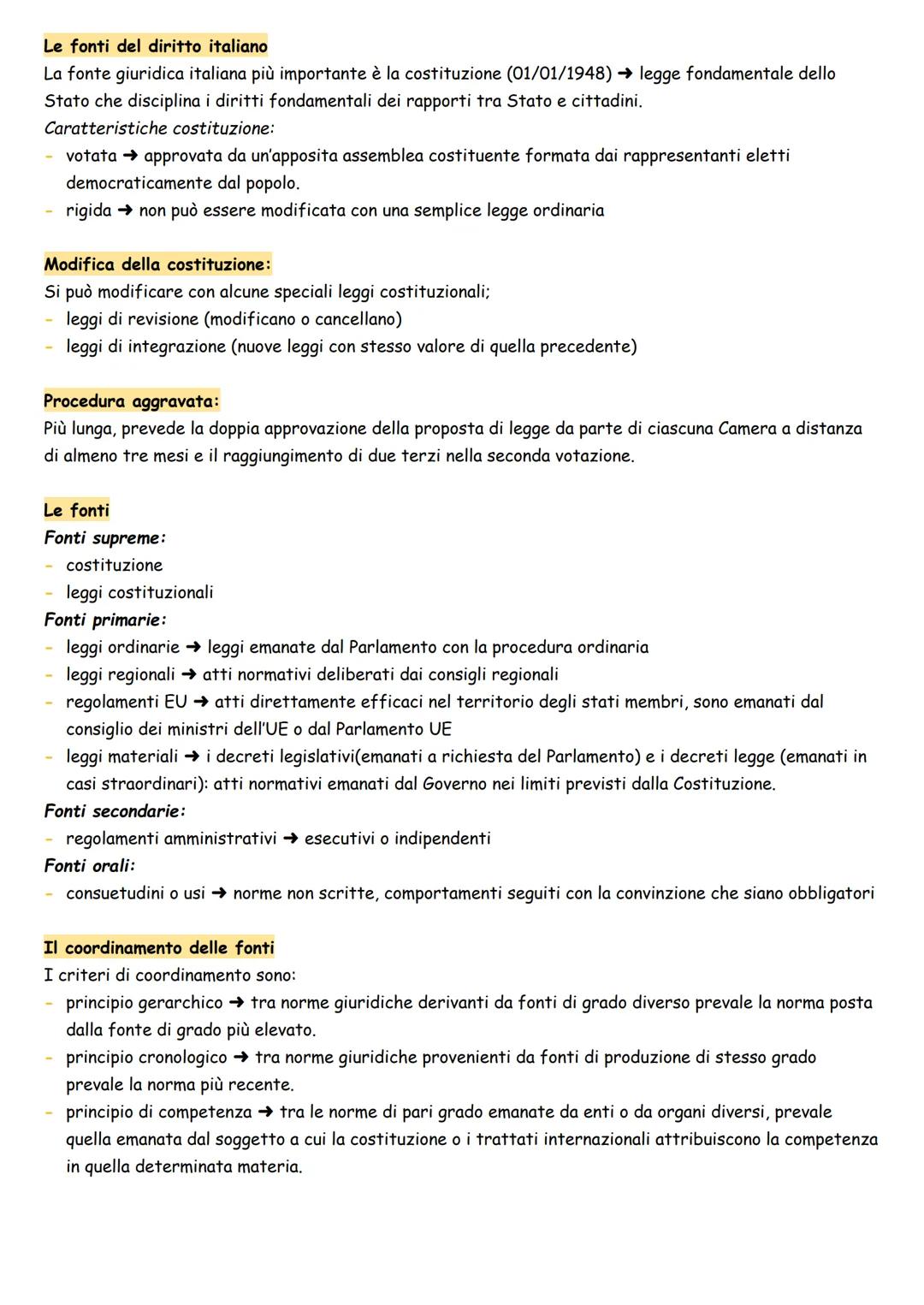 W diritto e le sue fonti
Il diritto → insieme delle norme giuridiche che una società è tenuta a rispettare + garantisce la pacifica
conviven