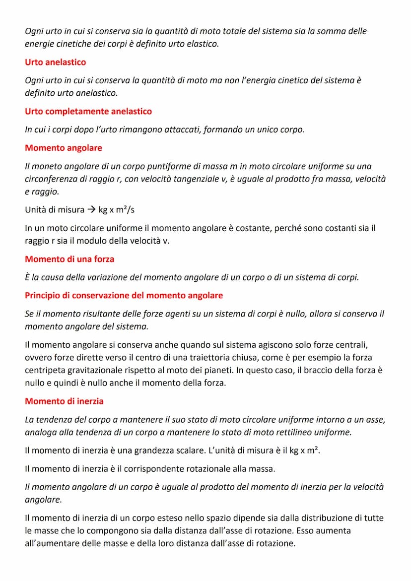 LA QUANTITÀ DI MOTO E IL MOMENTO ANGOLARE
La quantità di moto
La quantità di moto q di un corpo è il prodotto della massa m del copro per la